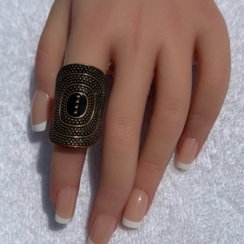 Brutalist Copper Statement Ring - Bold Retro Design
